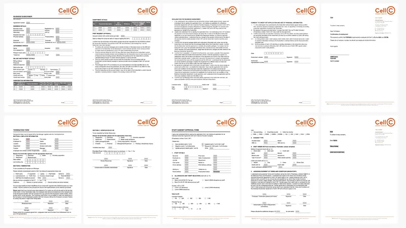Cell C Word letterhead, report and form templates after rebrand