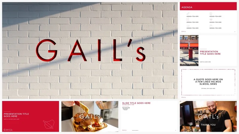 GAIL’s bakery presentation template with red brand panels